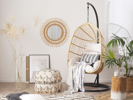 Hängesessel mit Gestell CASOLI Polyrattan Naturfarben