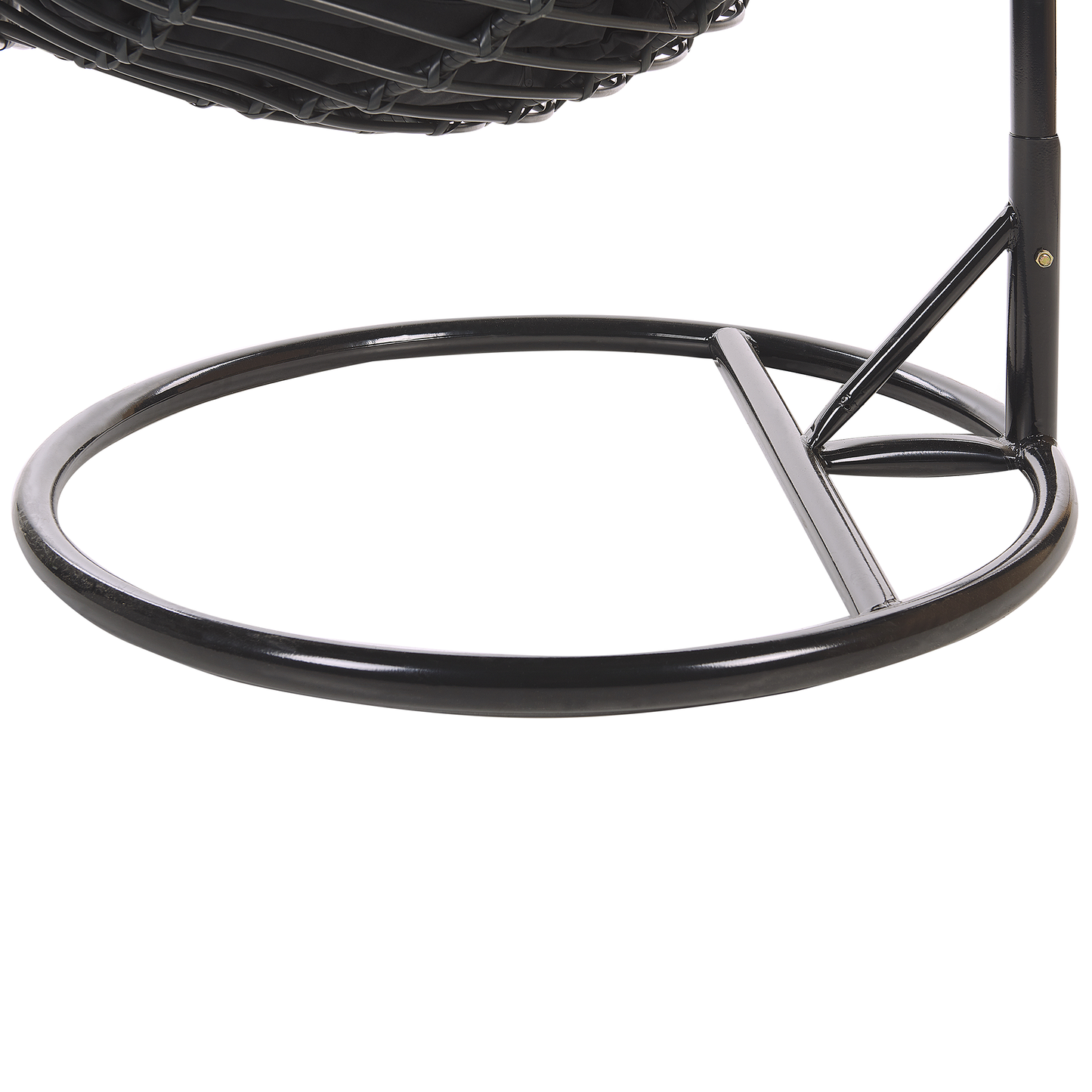 Hängesessel mit Gestell TOLLO Polyrattan Schwarz