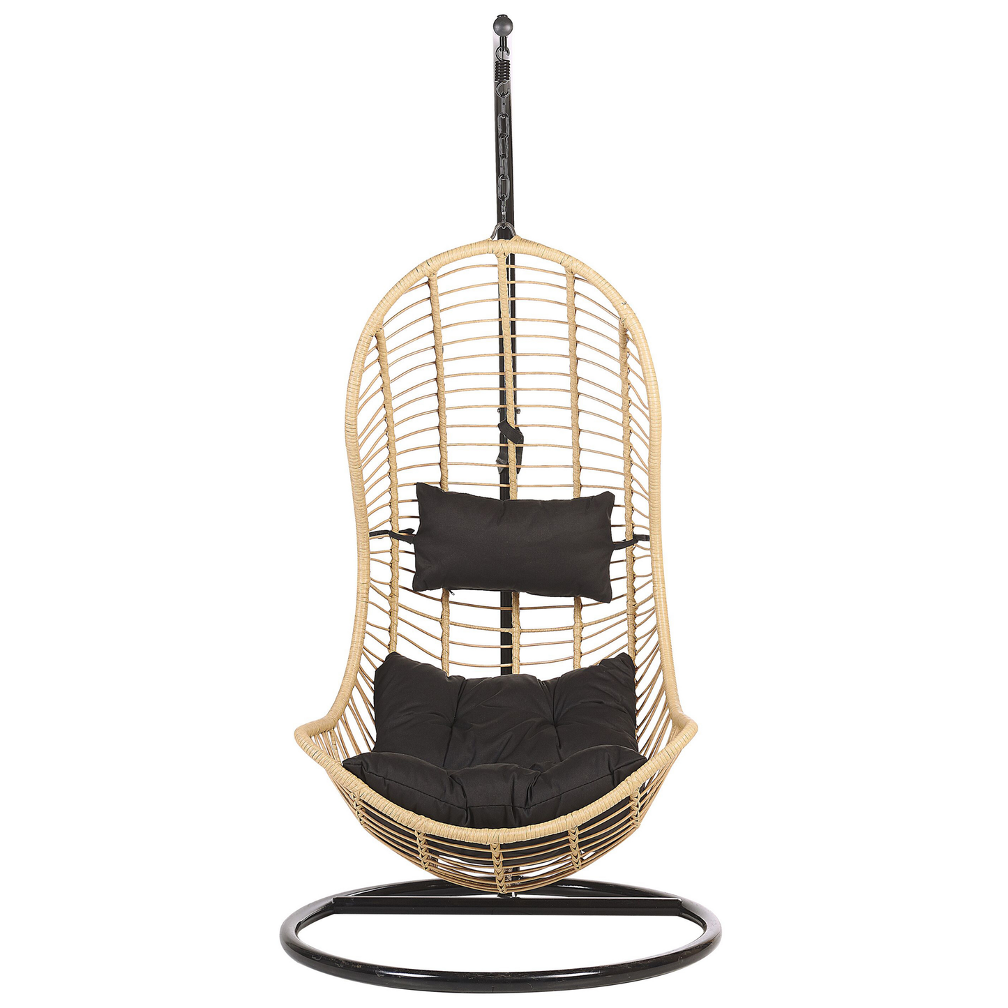 Hängesessel mit Gestell PINETO Polyrattan Naturfarben