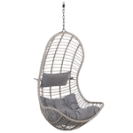Hängesessel mit Gestell PINETO Polyrattan Grau