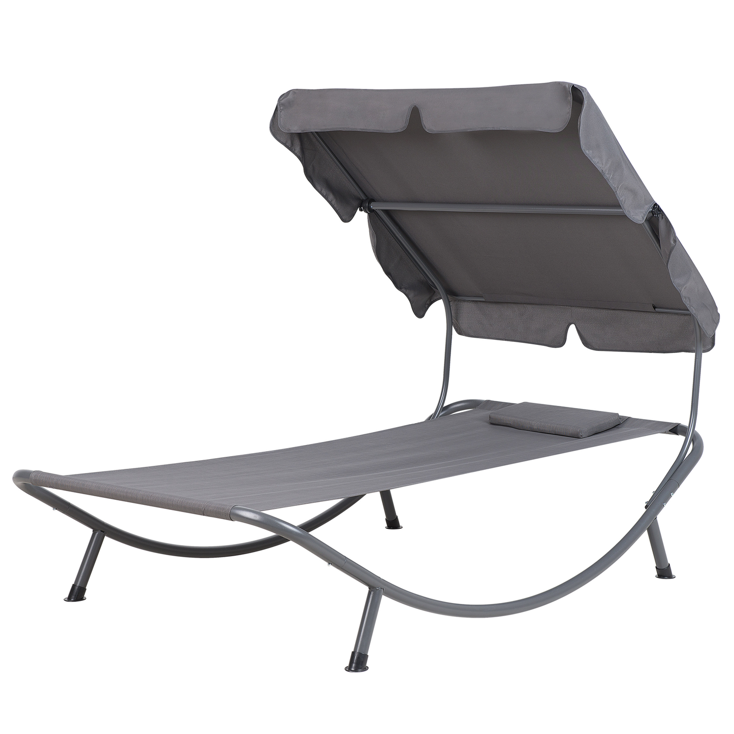 Gartenliege Stahl grau Sonnendach verstellbar TERNO