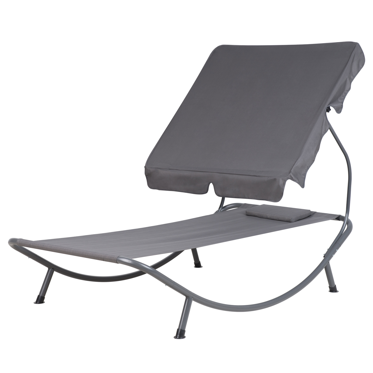Gartenliege Stahl grau Sonnendach verstellbar TERNO