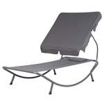 Gartenliege Stahl grau Sonnendach verstellbar TERNO