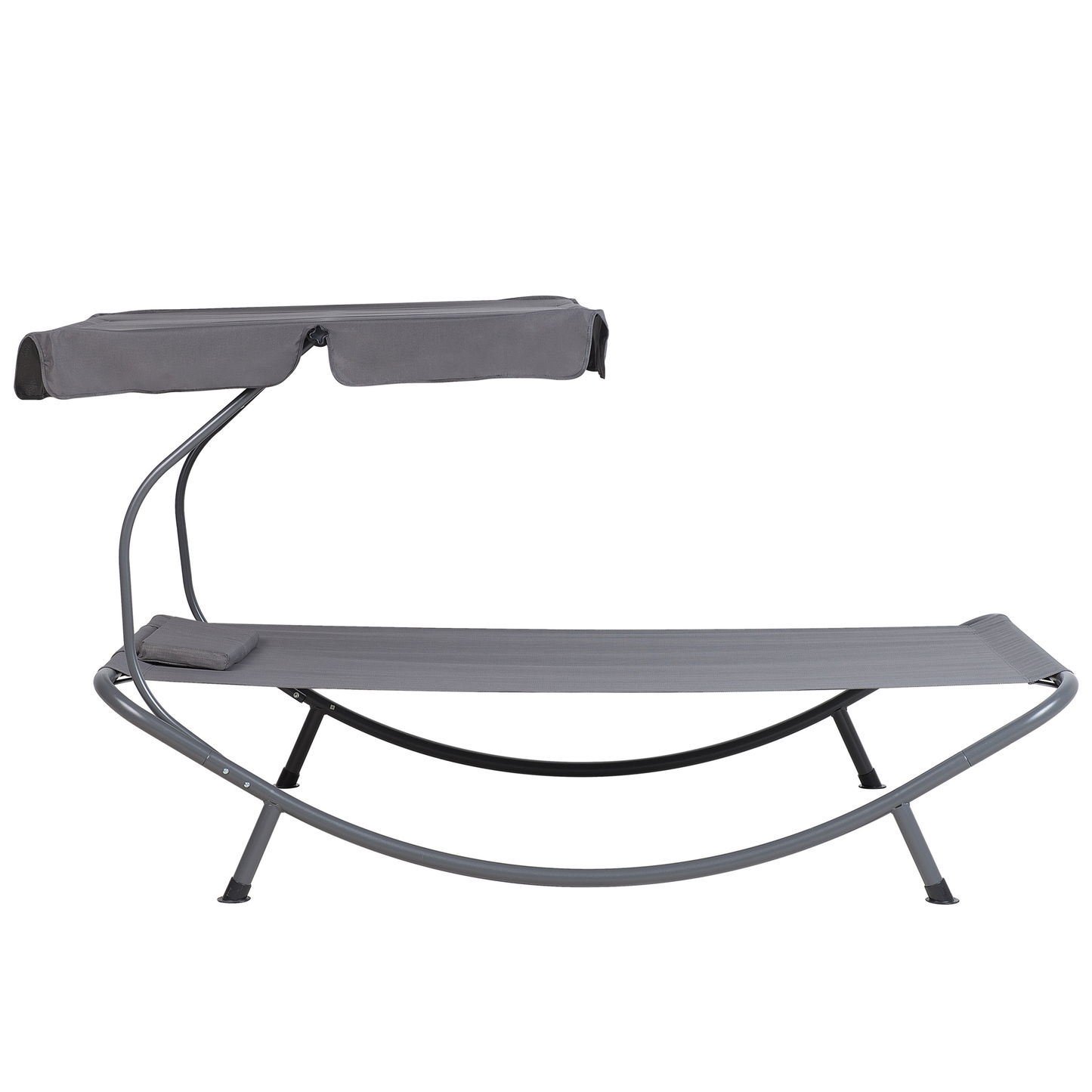 Gartenliege Stahl grau Sonnendach verstellbar TERNO