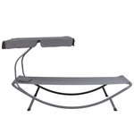 Gartenliege Stahl grau Sonnendach verstellbar TERNO
