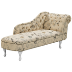 Chaiselongue Polsterbezug beige Druckstoff rechtsseitig NIMES