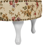 Chaiselongue Polsterbezug beige Blumenmuster rechtsseitig NIMES