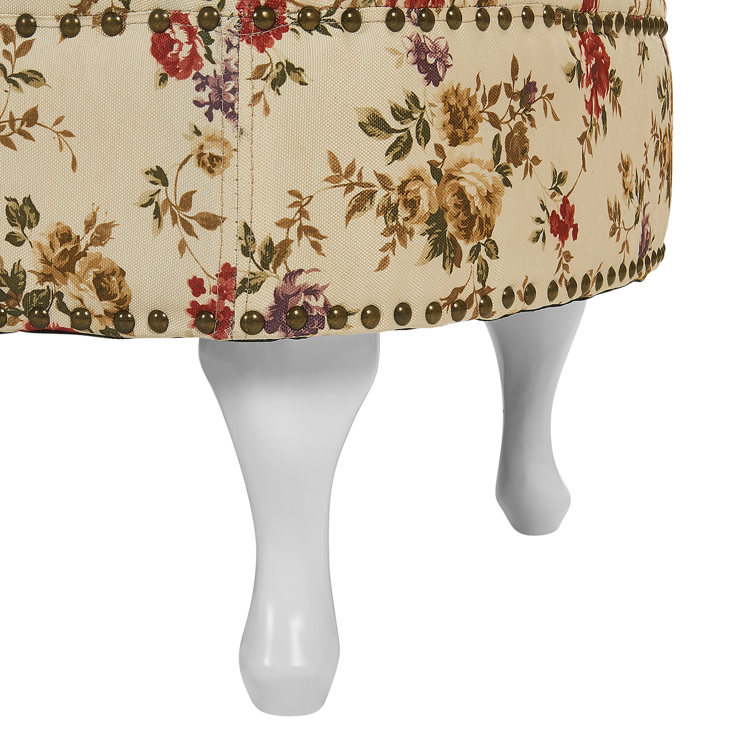 Chaiselongue Polsterbezug beige Blumenmuster linksseitig NIMES