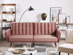 3-Sitzer Schlafsofa Samtstoff rosa VIMMERBY