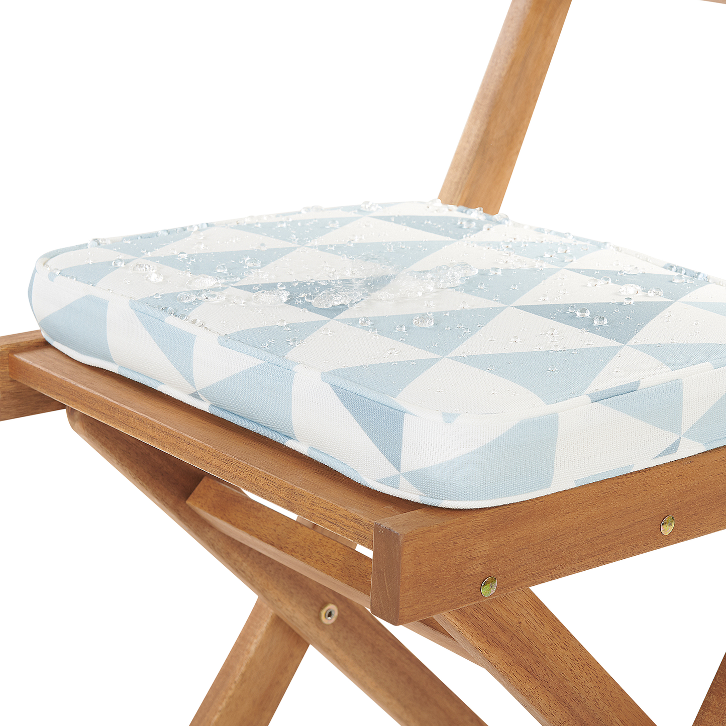 Bistro Set inkl. Kissen klappbar FIJI Holz Blau