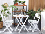 Bistro Set inkl. Kissen klappbar FIJI Holz Weiss