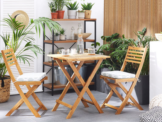 Bistro Set inkl. Kissen klappbar FIJI Holz Mintgrün
