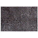 Teppich Kuhfell braun / silber 140 x 200 cm geometrisches Muster Kurzflor AKKESE