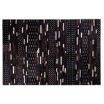 Teppich Kuhfell dunkelbraun 160 x 230 cm geometrisches Muster Kurzflor AKSEKI