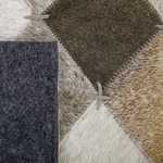 Teppich Kuhfell grau / braun 140 x 200 cm kariertes Muster Kurzflor BANAZ