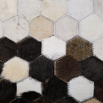 Teppich Kuhfell beige / braun 160 x 230 cm Patchwork Kurzflor EYIM