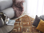 Teppich Kuhfell braun 160 x 230 cm geometrisches Muster Kurzflor TEKIR