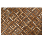 Teppich Kuhfell braun 160 x 230 cm geometrisches Muster Kurzflor TEKIR