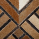 Teppich Kuhfell braun 160 x 230 cm geometrisches Muster Kurzflor TEKIR