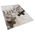 Teppich Kuhfell grau / weiss 160 x 230 cm geometrisches Muster Kurzflor SASON