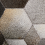 Teppich Kuhfell grau / weiss 160 x 230 cm geometrisches Muster Kurzflor SASON