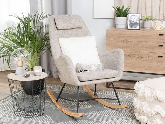 Schaukelsessel ARRIE Stoff Hellbeige
