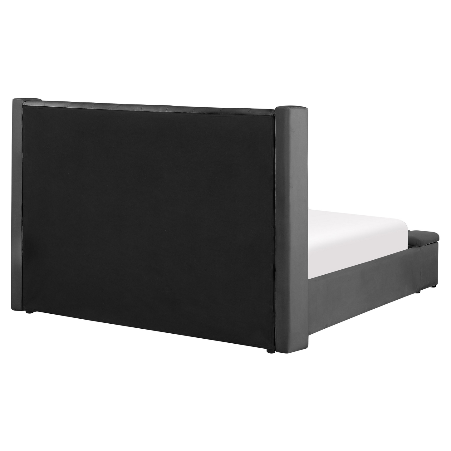 Bett mit Stauraumbank Samtstoff NOYERS 160 x 200 cm Grau
