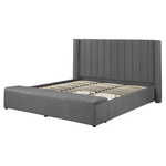 Bett mit Stauraumbank Samtstoff NOYERS 160 x 200 cm Grau