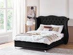 Bett mit Lattenrost Samtstoff AYETTE 160 x 200 cm Schwarz