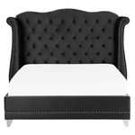 Bett mit Lattenrost Samtstoff AYETTE 160 x 200 cm Schwarz