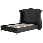 Bett mit Lattenrost Samtstoff AYETTE 160 x 200 cm Schwarz