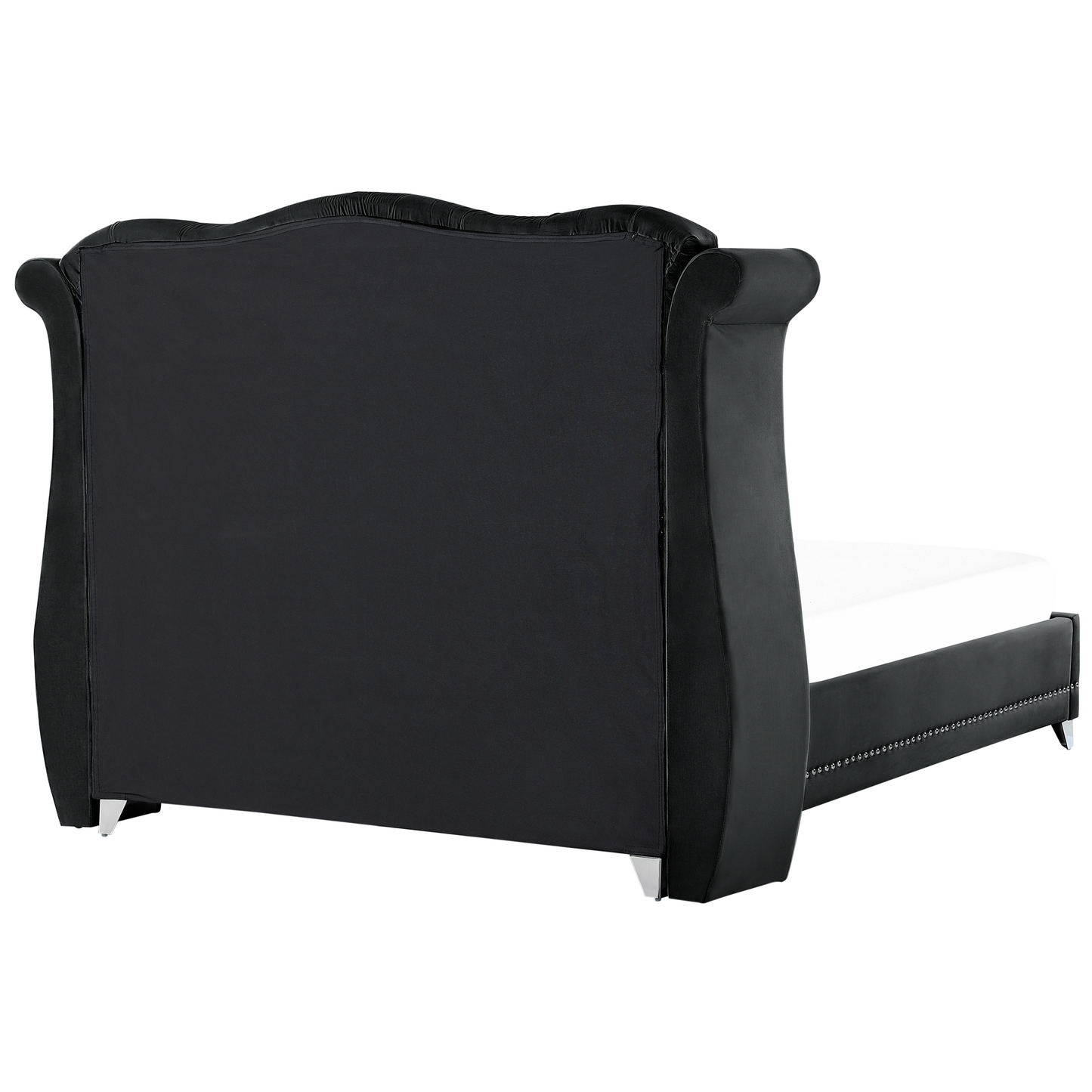 Bett mit Lattenrost Samtstoff AYETTE 160 x 200 cm Schwarz