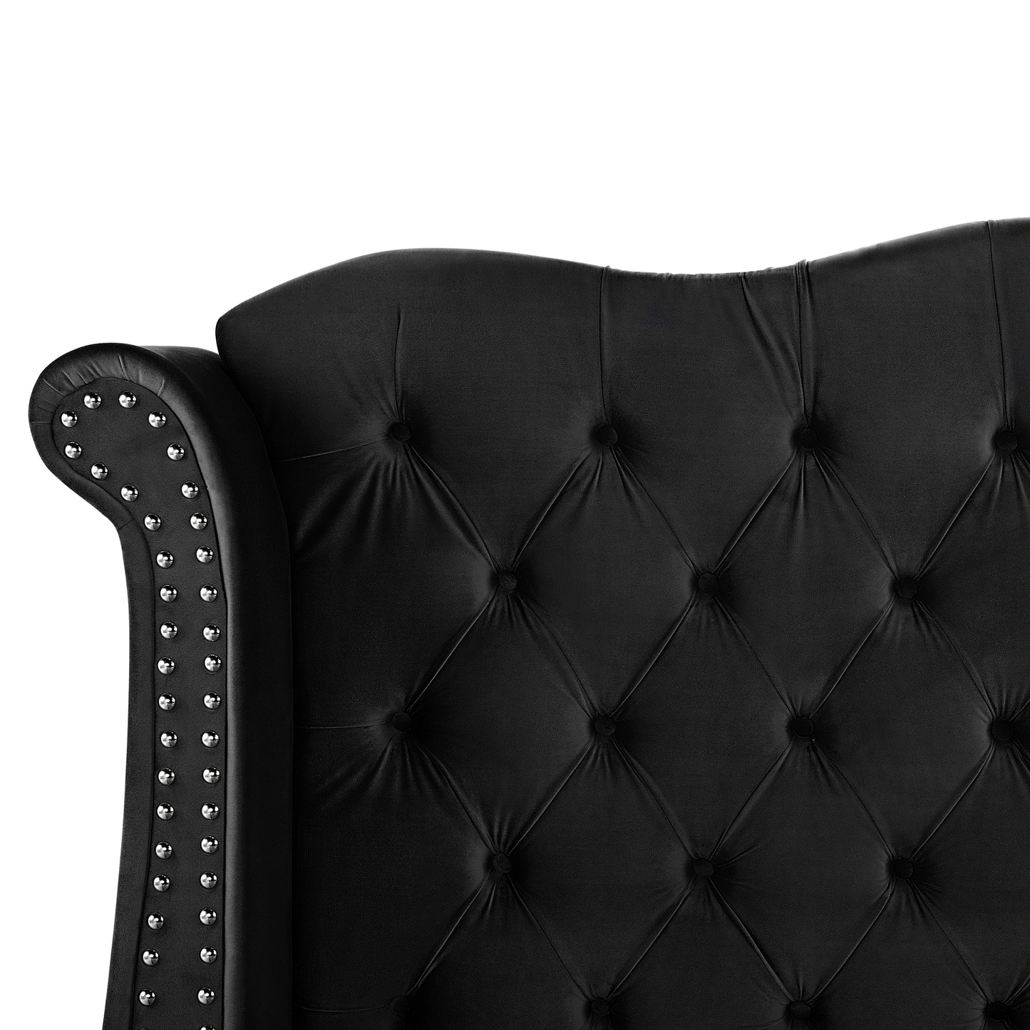 Bett mit Lattenrost Samtstoff AYETTE 160 x 200 cm Schwarz