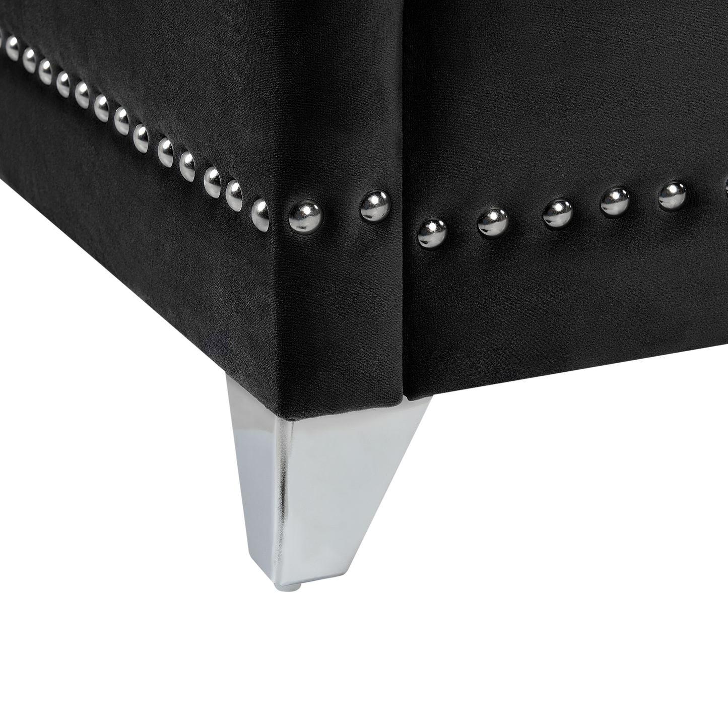 Bett mit Lattenrost Samtstoff AYETTE 160 x 200 cm Schwarz