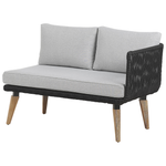 Garten Ecksofa mit Tisch 5-Sitzer ALCAMO linksseitig Akazienholz Schwarz