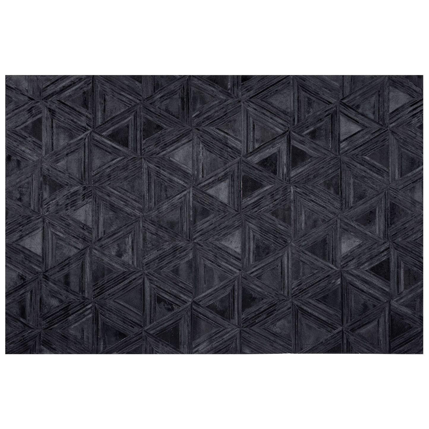 Teppich Kuhfell schwarz 140 x 200 cm geometrisches Muster Kurzflor KASAR