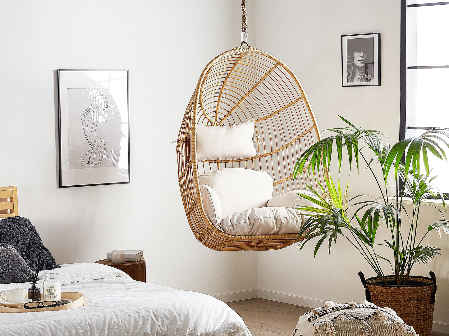 Hängesessel CASOLI Polyrattan Naturfarben