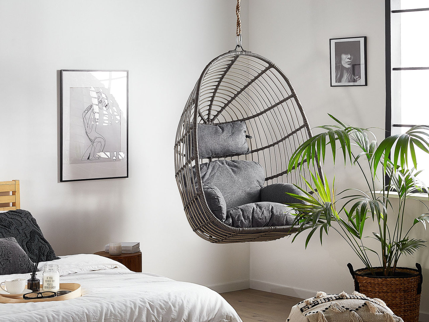 Hängesessel CASOLI Polyrattan Grau