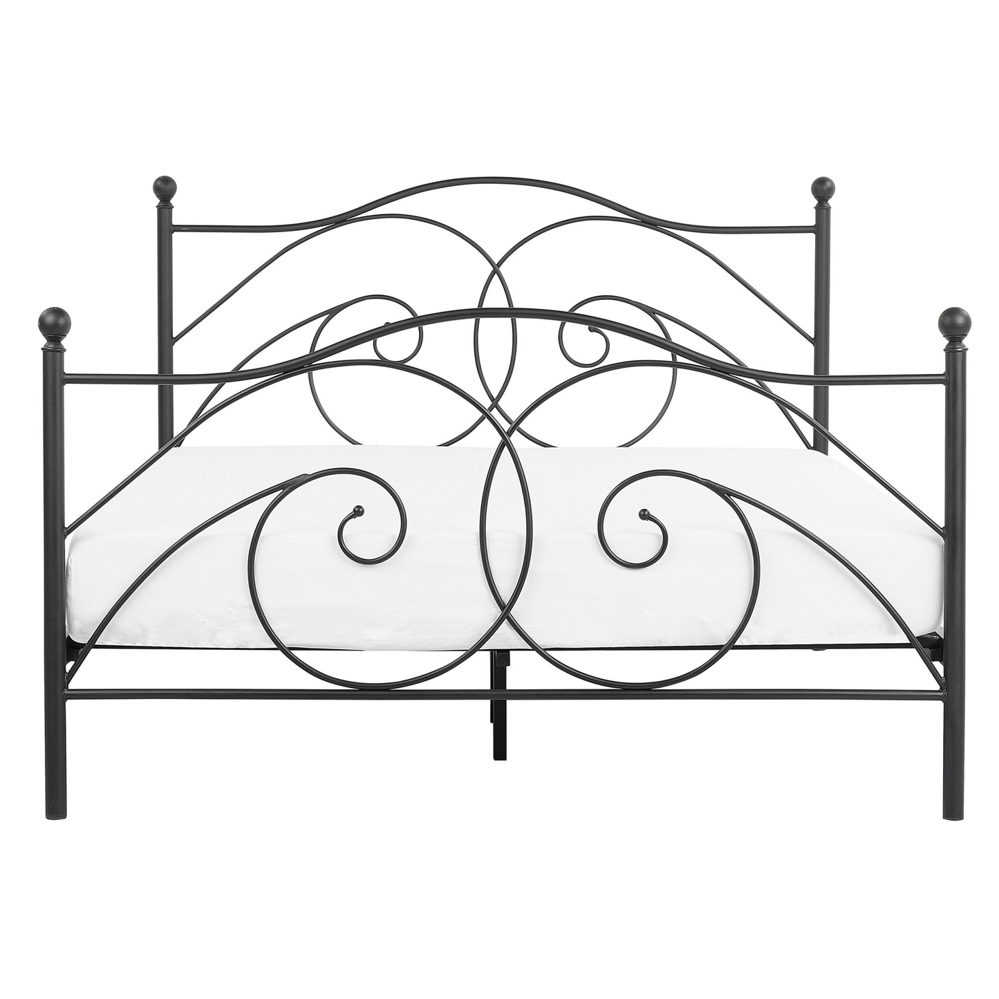 Bett mit Lattenrost Metall DINARD 140 x 200 cm Schwarz