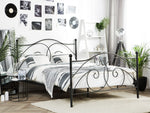 Bett mit Lattenrost Metall DINARD 140 x 200 cm Schwarz
