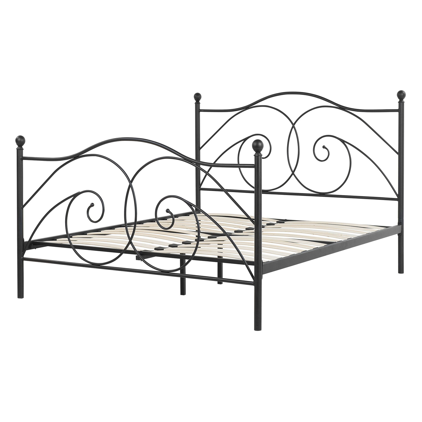 Bett mit Lattenrost Metall DINARD 140 x 200 cm Schwarz