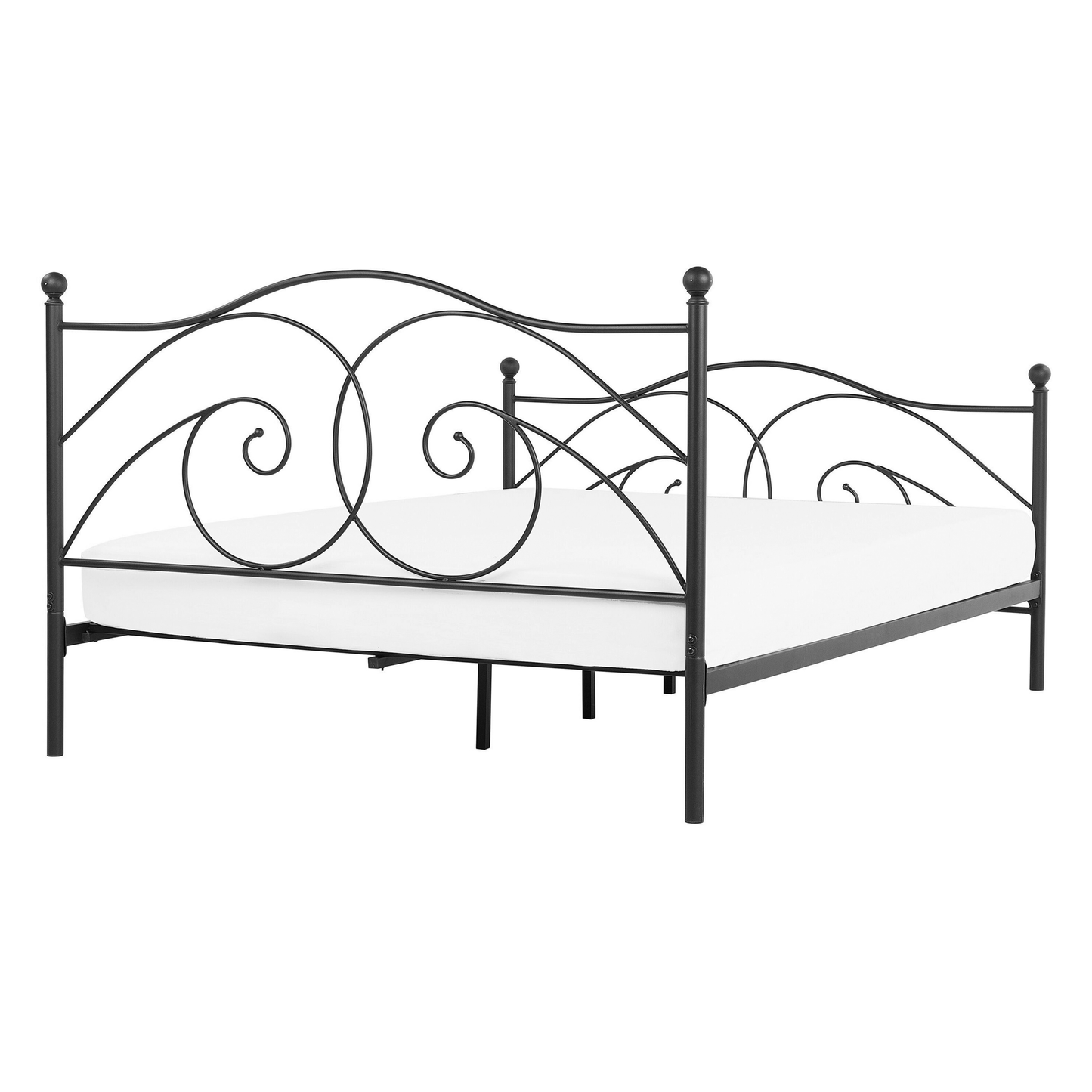 Bett mit Lattenrost Metall DINARD 140 x 200 cm Schwarz