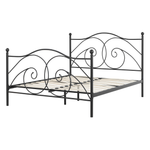 Bett mit Lattenrost Metall DINARD 140 x 200 cm Schwarz