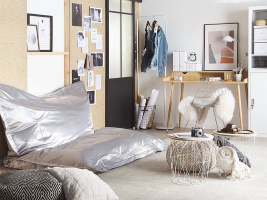 Sitzsack 600 L FUZZY 180 cm 230 cm Silber