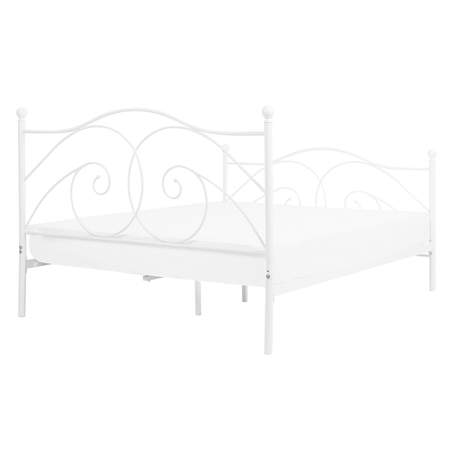 Bett mit Lattenrost Metall DINARD 140 x 200 cm Weiss