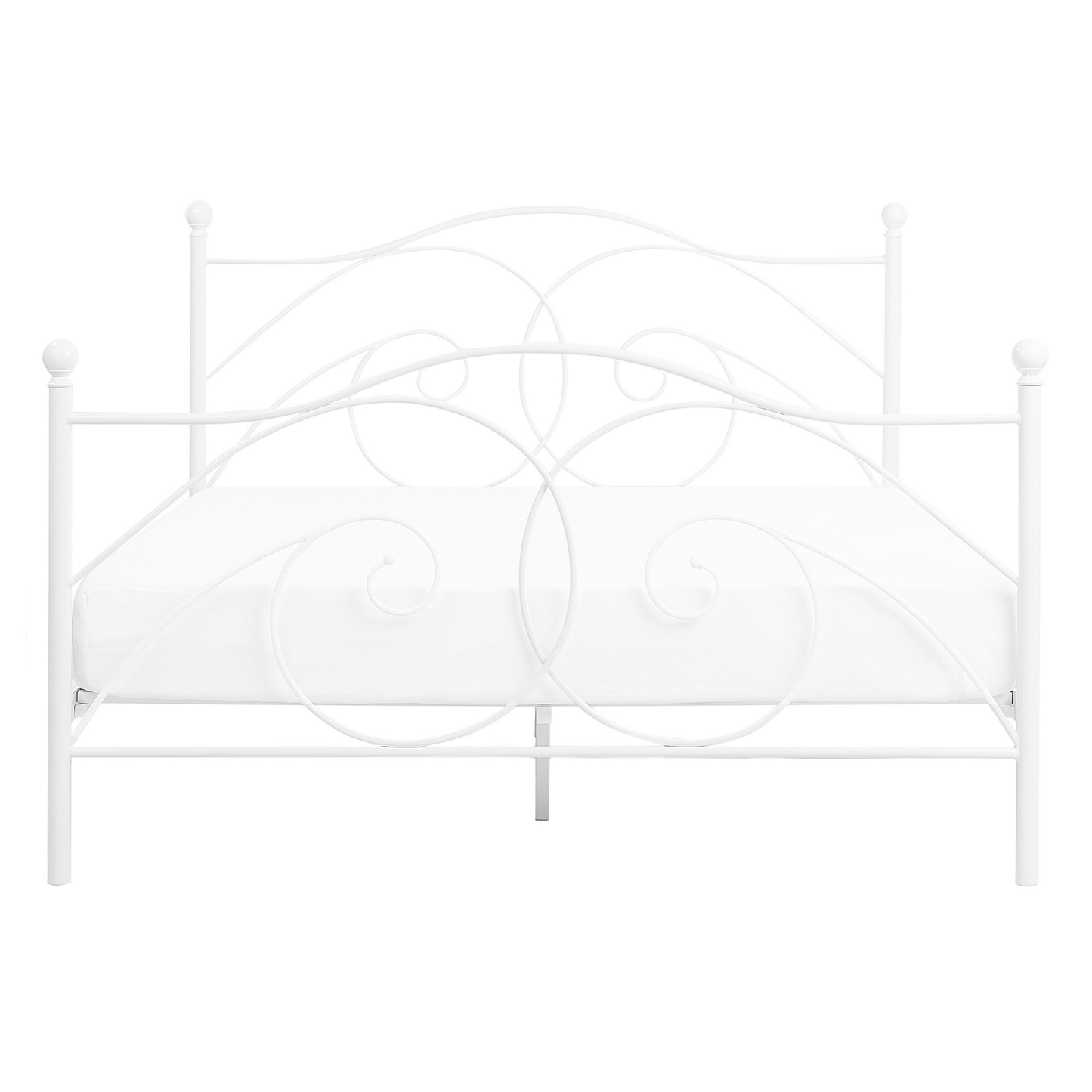 Bett mit Lattenrost Metall DINARD 140 x 200 cm Weiss