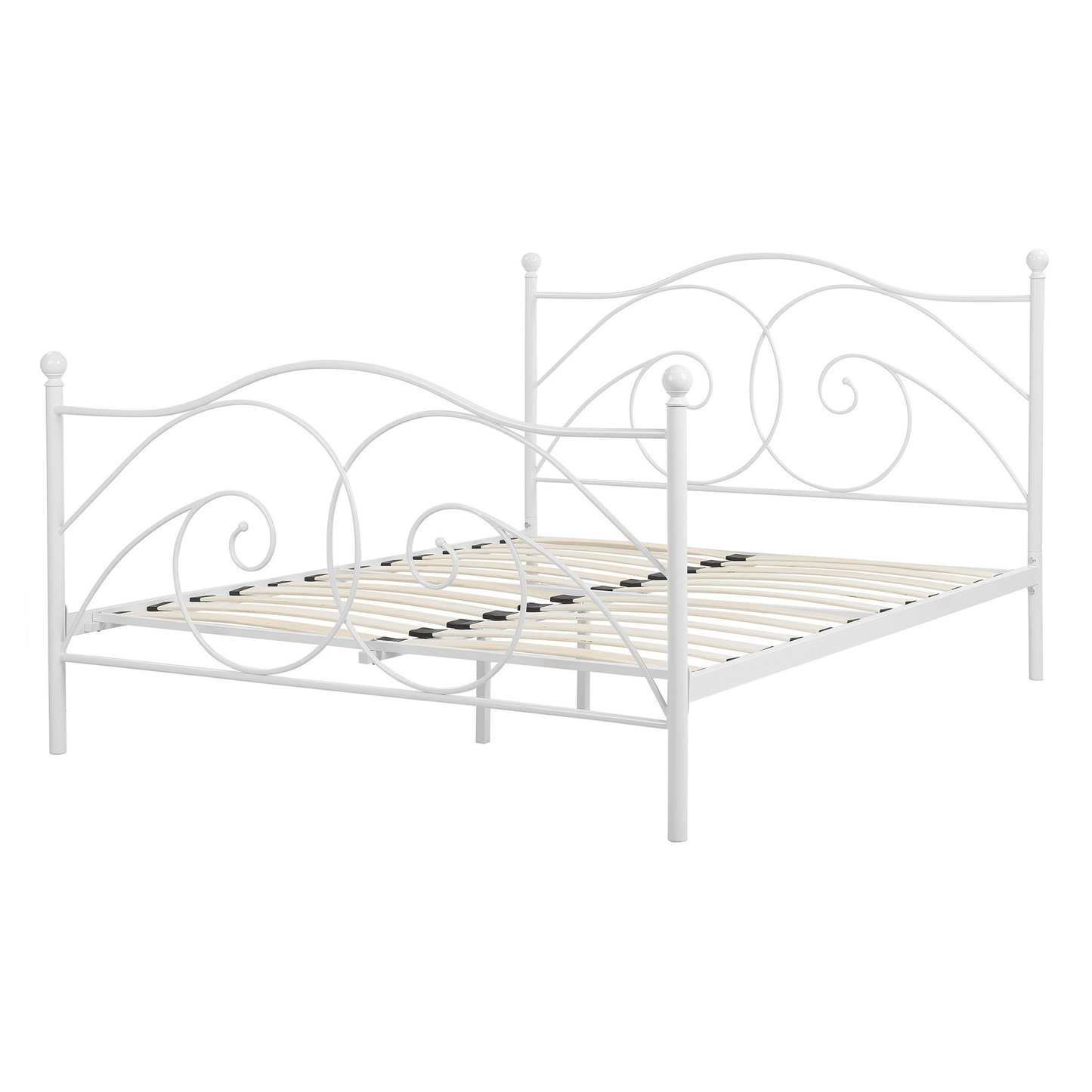 Bett mit Lattenrost Metall DINARD 140 x 200 cm Weiss