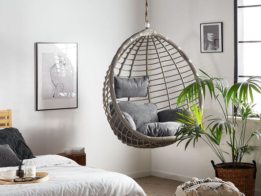 Hängesessel TOLLO Polyrattan Grau