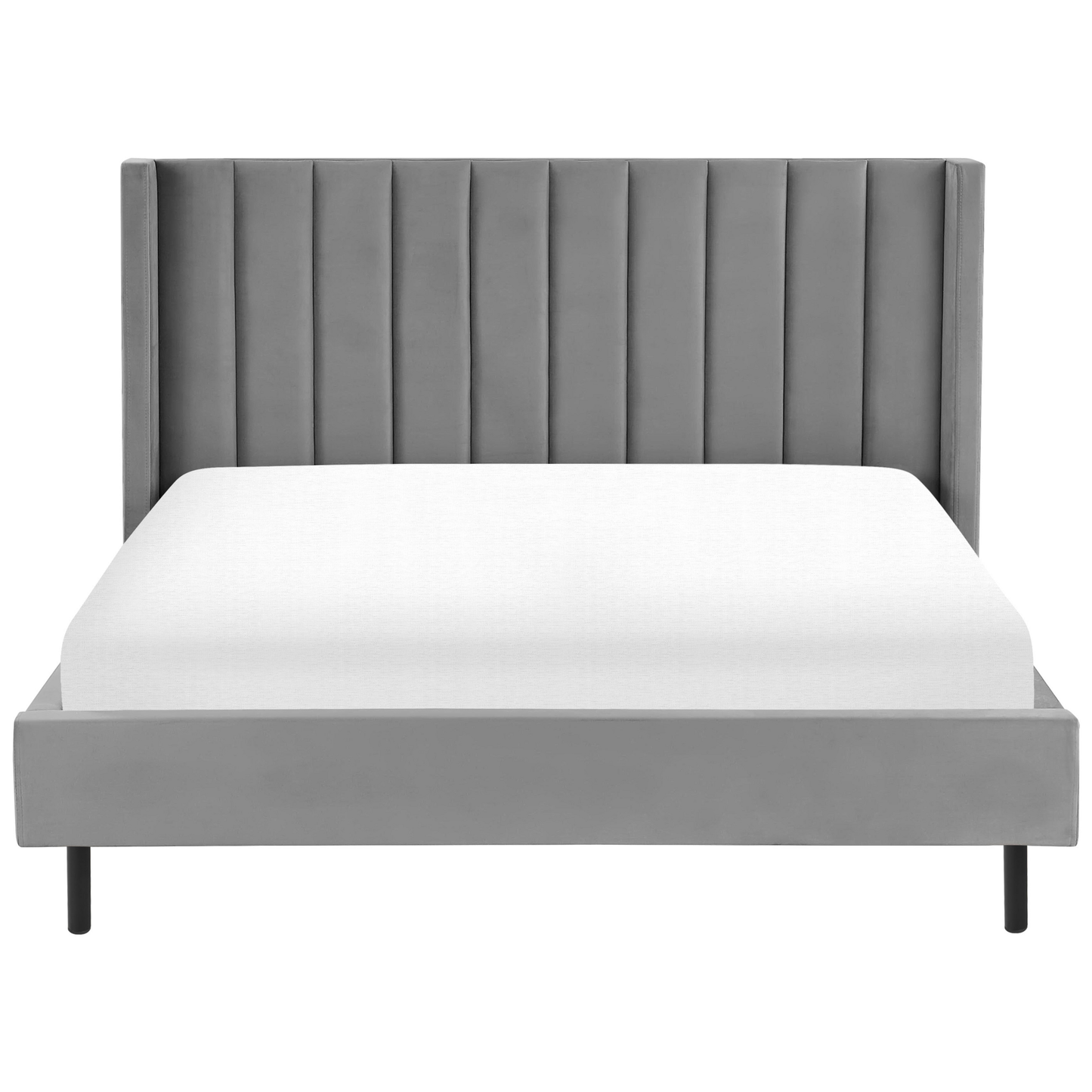Bett mit Lattenrost Samtstoff VILLETTE 180 x 200 cm Grau