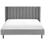 Bett mit Lattenrost Samtstoff VILLETTE 180 x 200 cm Grau